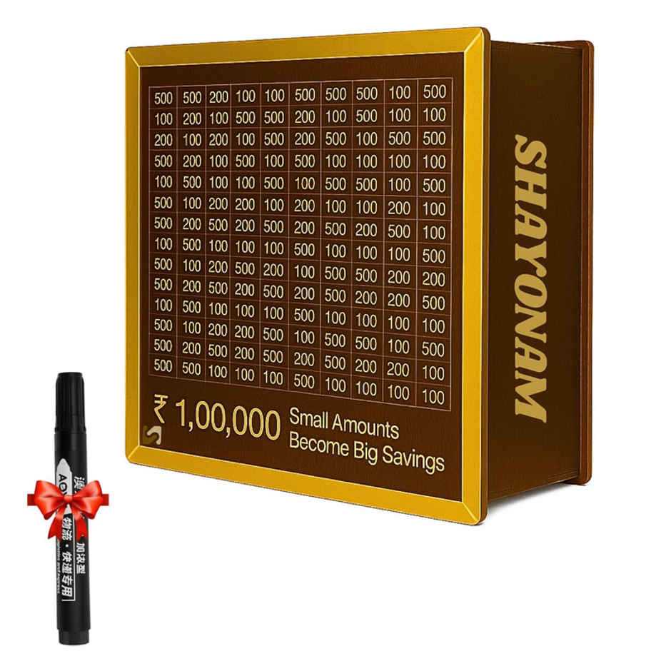 Fablue Wooden Piggy Bank Wooden Coin Box Money Saver for Kids