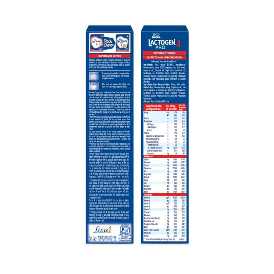 Nestle Lactogen Pro 4 Powder | Follow-Up Formula With Iron  After 18 Months Up To 24 Months