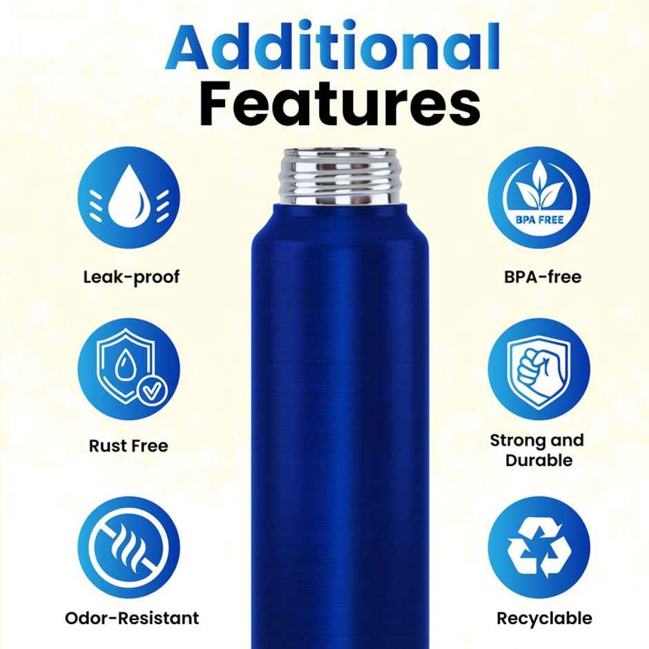 Speedex Simplex Stainless Steel 1 L Water Bottle for Men Woman Kids | 1 L Pastel Blue Sipper
