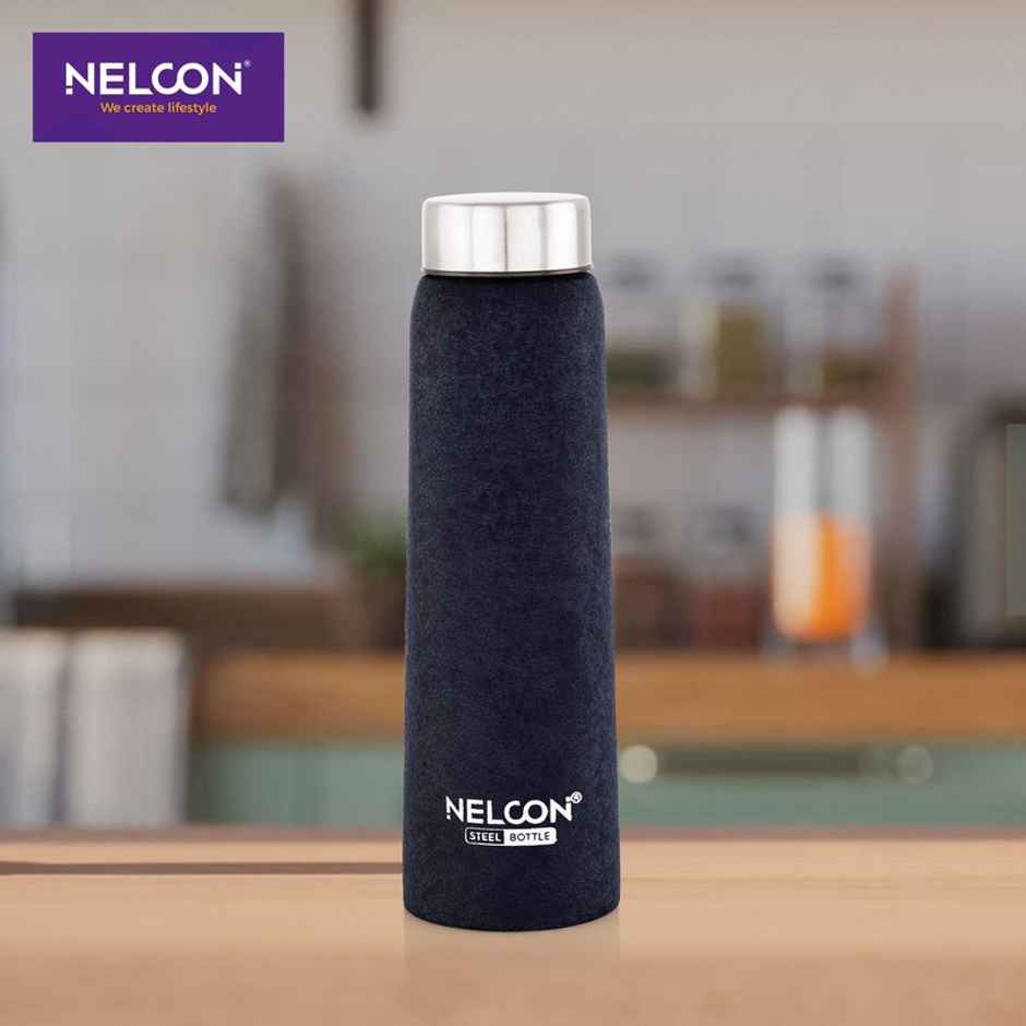 Nelcon Absolute Crocz Stainless Steel Bottle | Bpa Free | 1000 ml | Pack Of 1 | Dark Blue