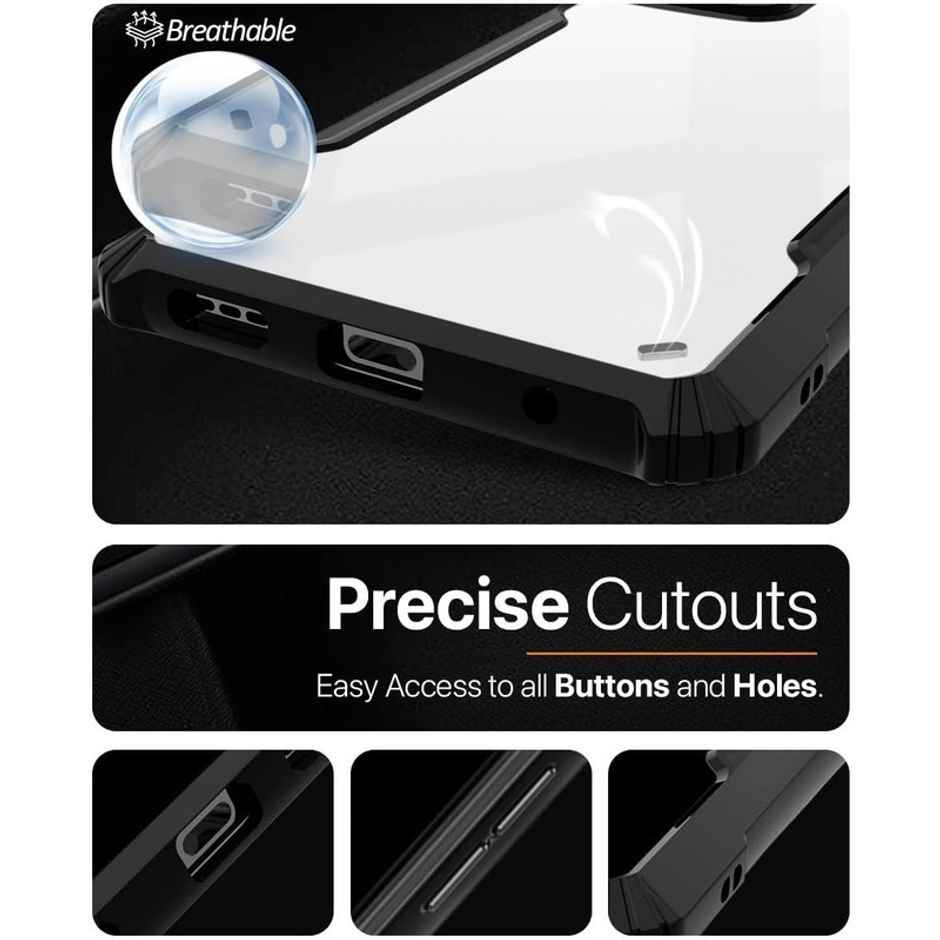 Kwine Case Hmd Crest Max 5G Back Cover - Black Bordered Transparent Case