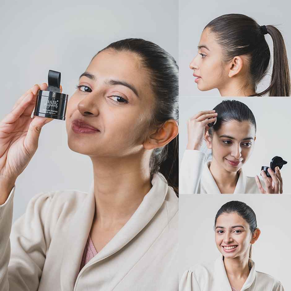Hair Originals Hairline Powder - Root Touch Up & Hair Loss Cover Up Natural Black