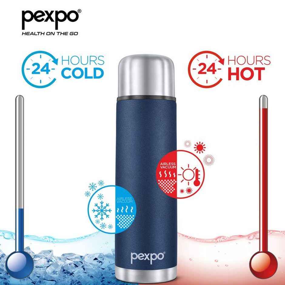 Pexpo Flamingo 1000Ml 24 Hrs Hot And Cold Flask With Jute-Bag Vacuum Insulated Flaslk