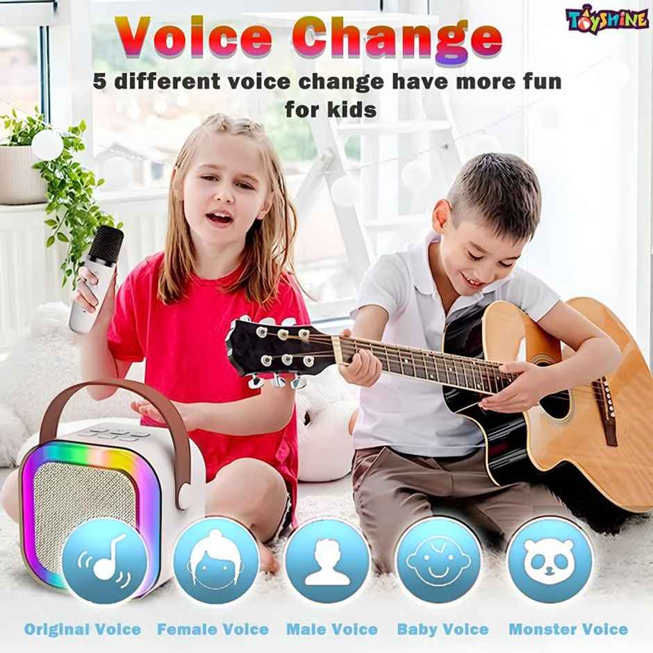 Toyshine Wireless Karaoke Microphone Portable Bluetooth Speaker For Toddlers | Age 4+ (Assorted)