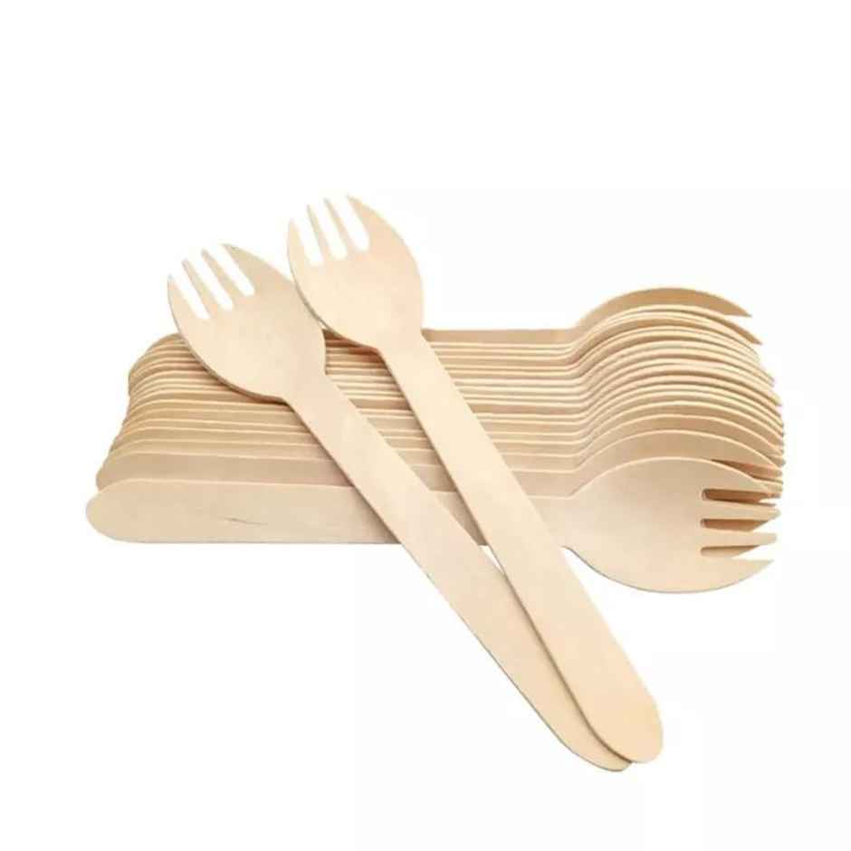 Wooden Spork | 160 mm | Pack  of 30 | Tempware