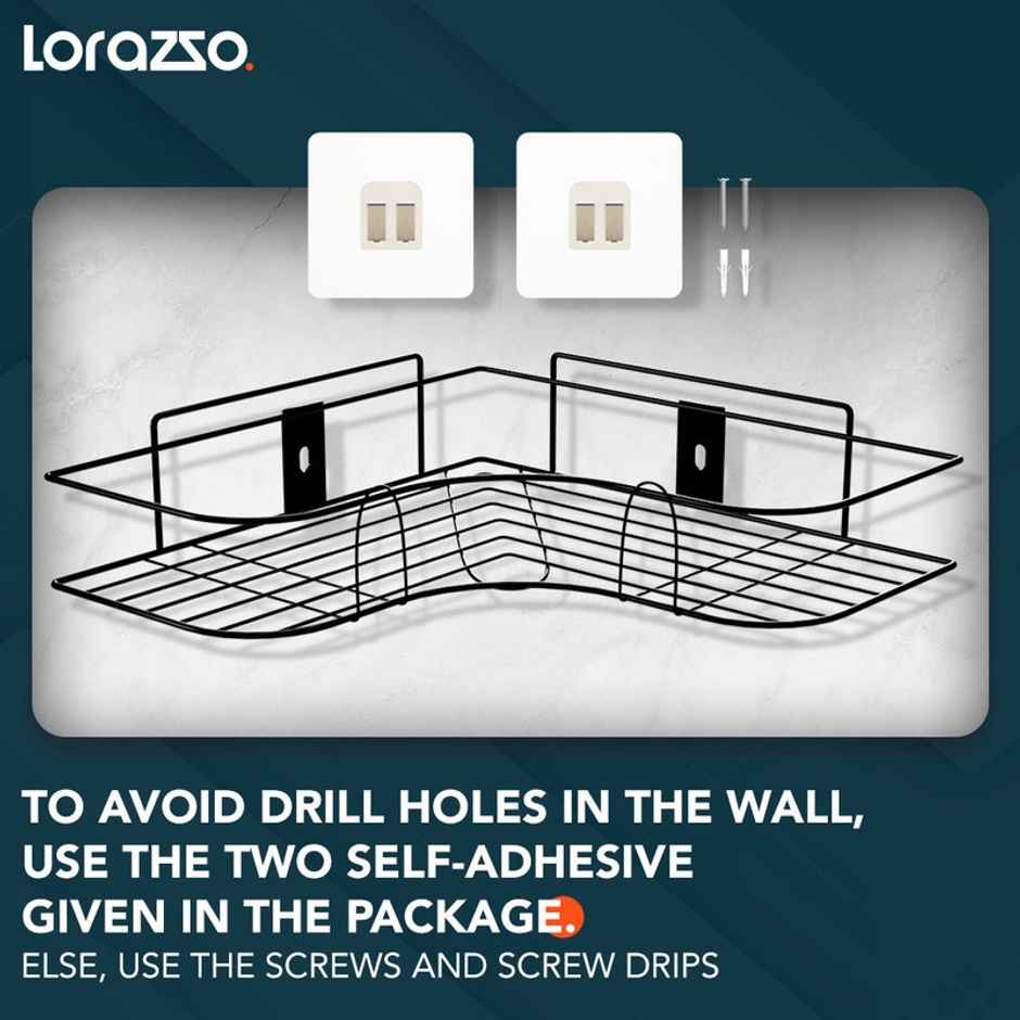 Lorazzo Classic Bathroom Corner Shelves - Self Adhesive Without Drill