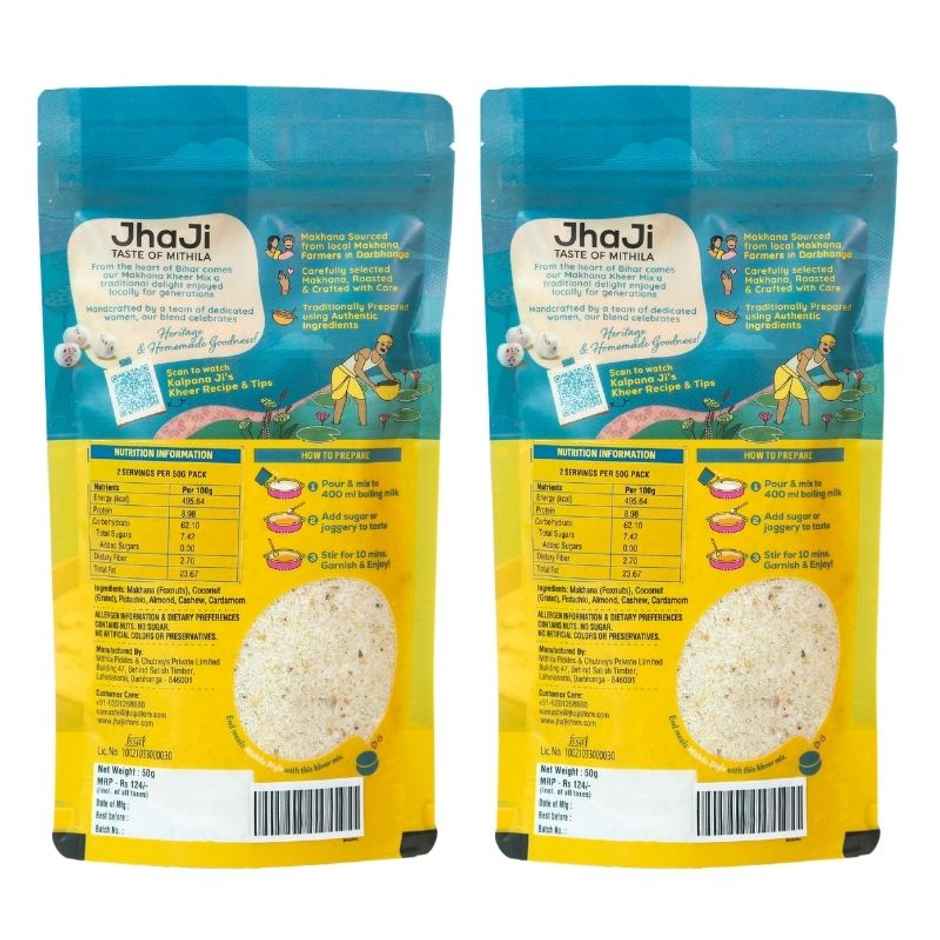 JhaJi Taste of Mithila Instant Makhana Kheer Mix Coconut Flavor