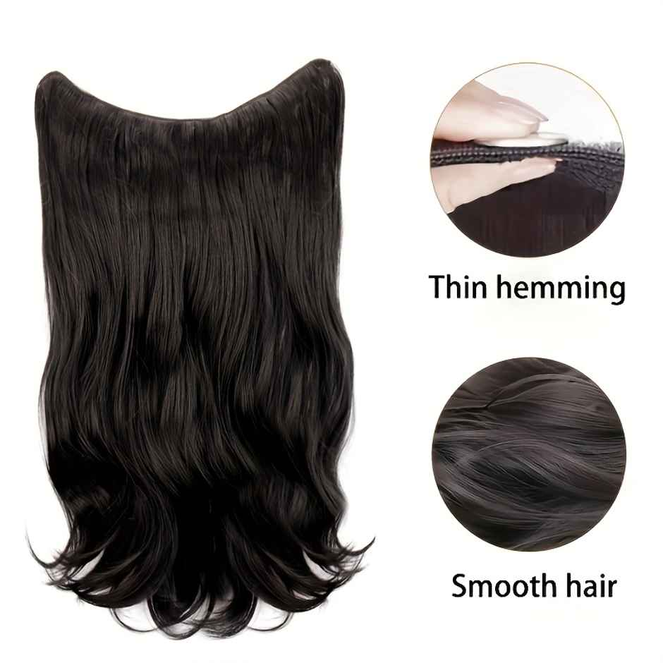CHRONEX Natural Brown 24 Inch 5 Clip Synthetic Curly Hair Extension