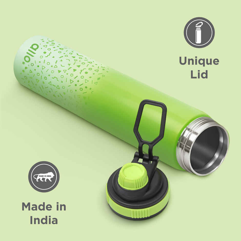 Allo SS Water Bottle Sipper | 850 ml | Green & White