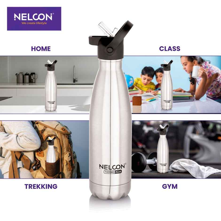 Nelcon Cola Duo Vacuum Insulated Flask | 24 hrs Hot & Cold | ISI Certified | 500 ml