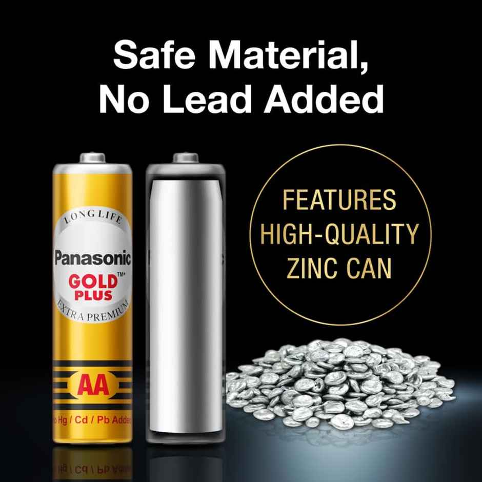 Panasonic Gold Plus Zinc Carbon 1.5V AA Alkaline Batteries | Superior Quality