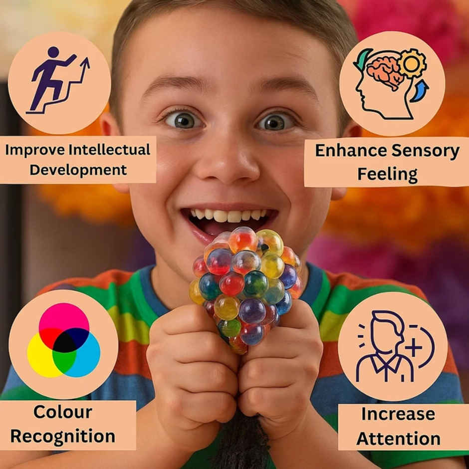 Fablue Squishy Stress Ball for Kids -Multicolor Magic Slime Squeeze Ball