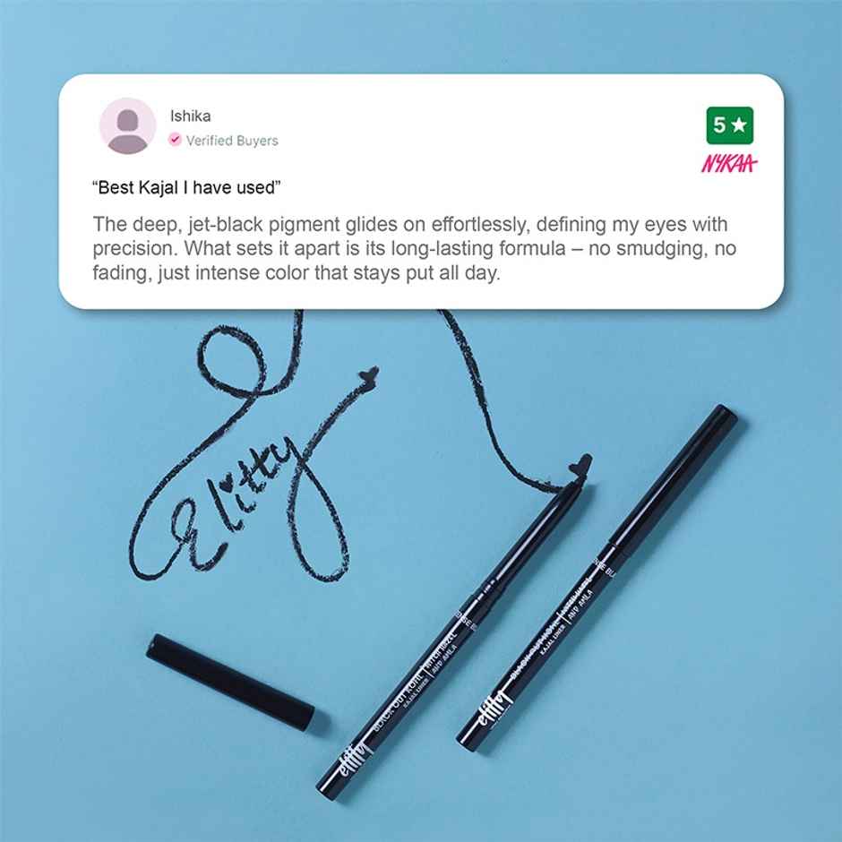 Elitty Black Out Kohl - Intense Black Kajal Smudge & Water Resistant Fade Proof