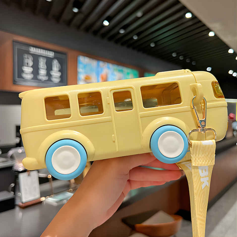 DesignLand School Bus Pink Sipper Water Bottle | Yellow