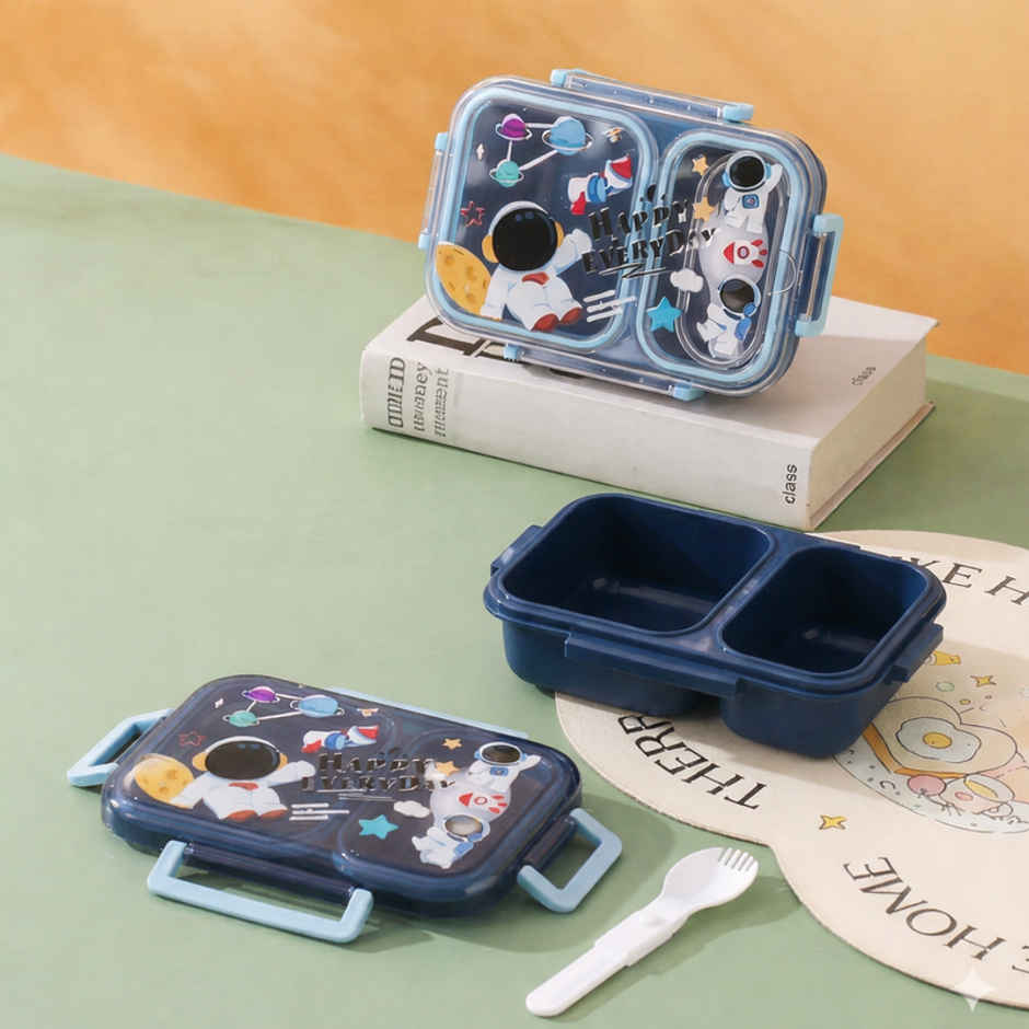 DesignLand Happy Everyday Astronaut Bento Lunch Box | Blue