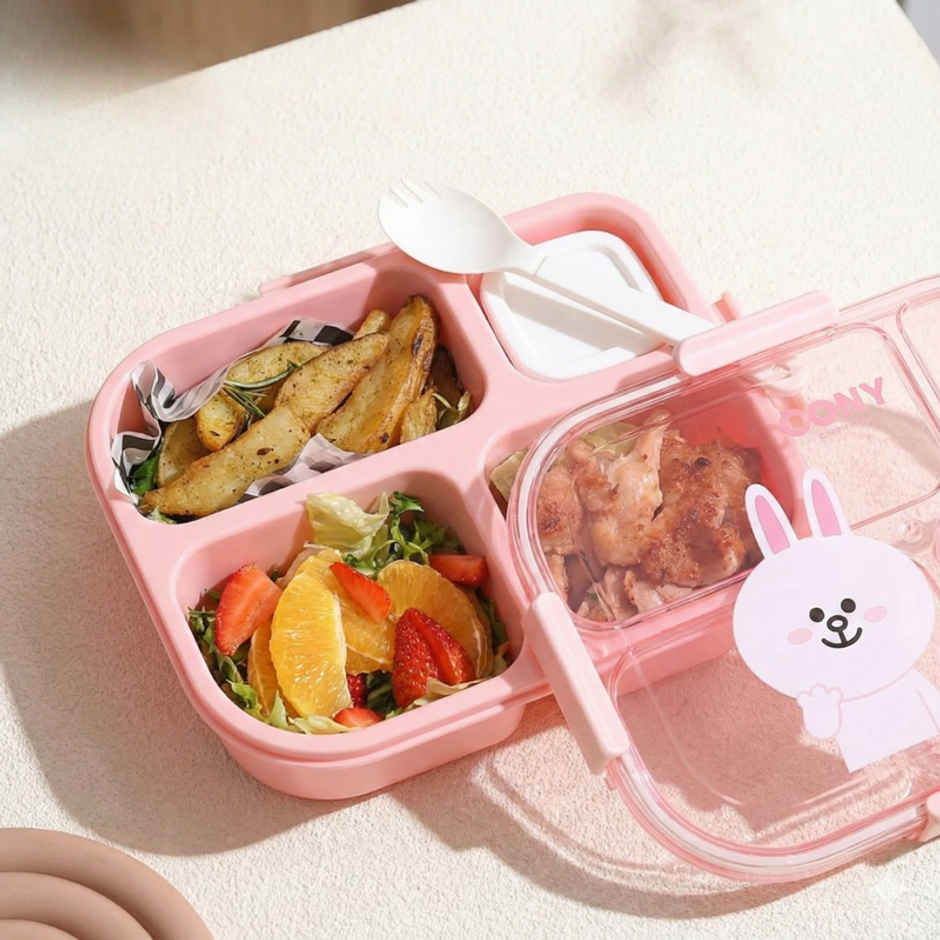 DesignLand Rabbit Tiffin Box | Pink