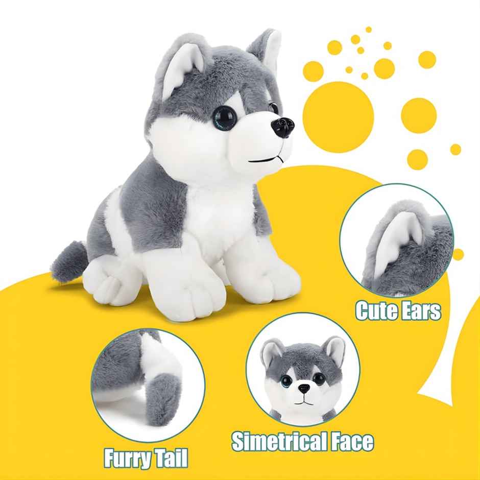 Fablue Husky Dog Plush Soft Toy For Kids - Soft Stuffed Animal Toy
