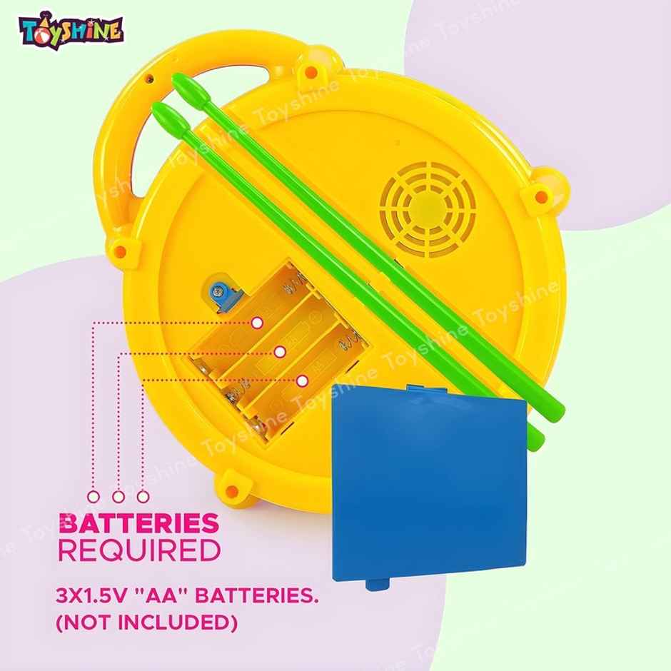 Fablue 3D Flash Drum Toy For Kids With Flash Light And Music Effects - Musical Instrument Toy