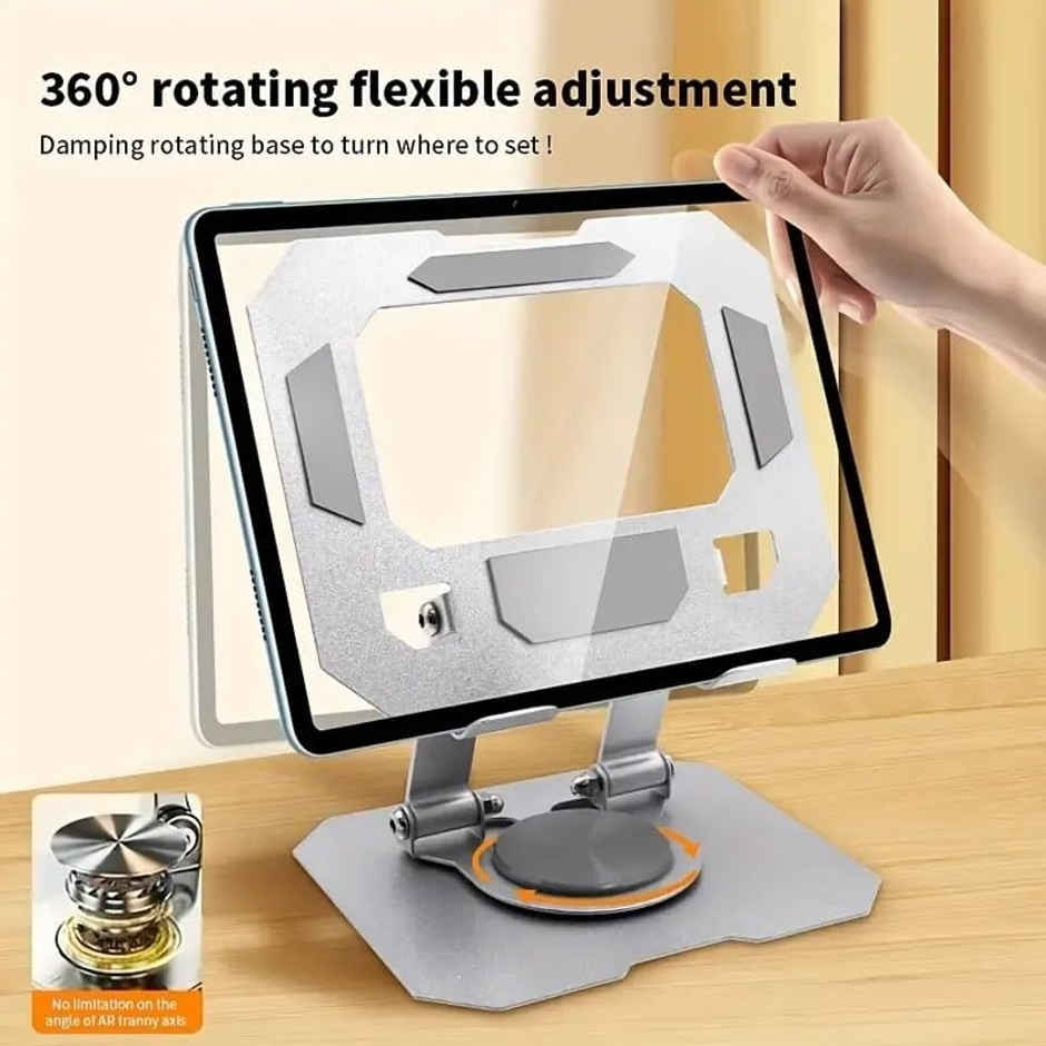 Dyazo 360 Rotating Tablet Stand Holder - Compatible with iPads & Tablets - Silver