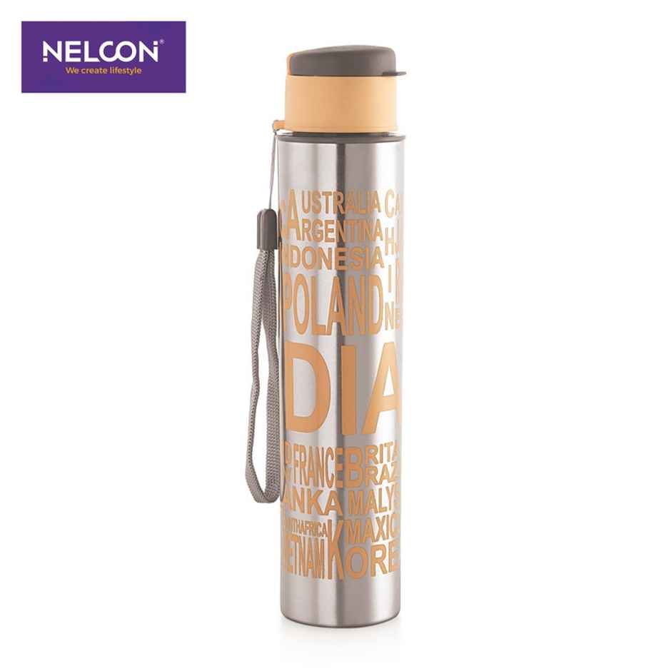 Nelcon Taco 500ml Water Bottle Single Wall, Stainless Steel, Recyclable and leak Proof | Green