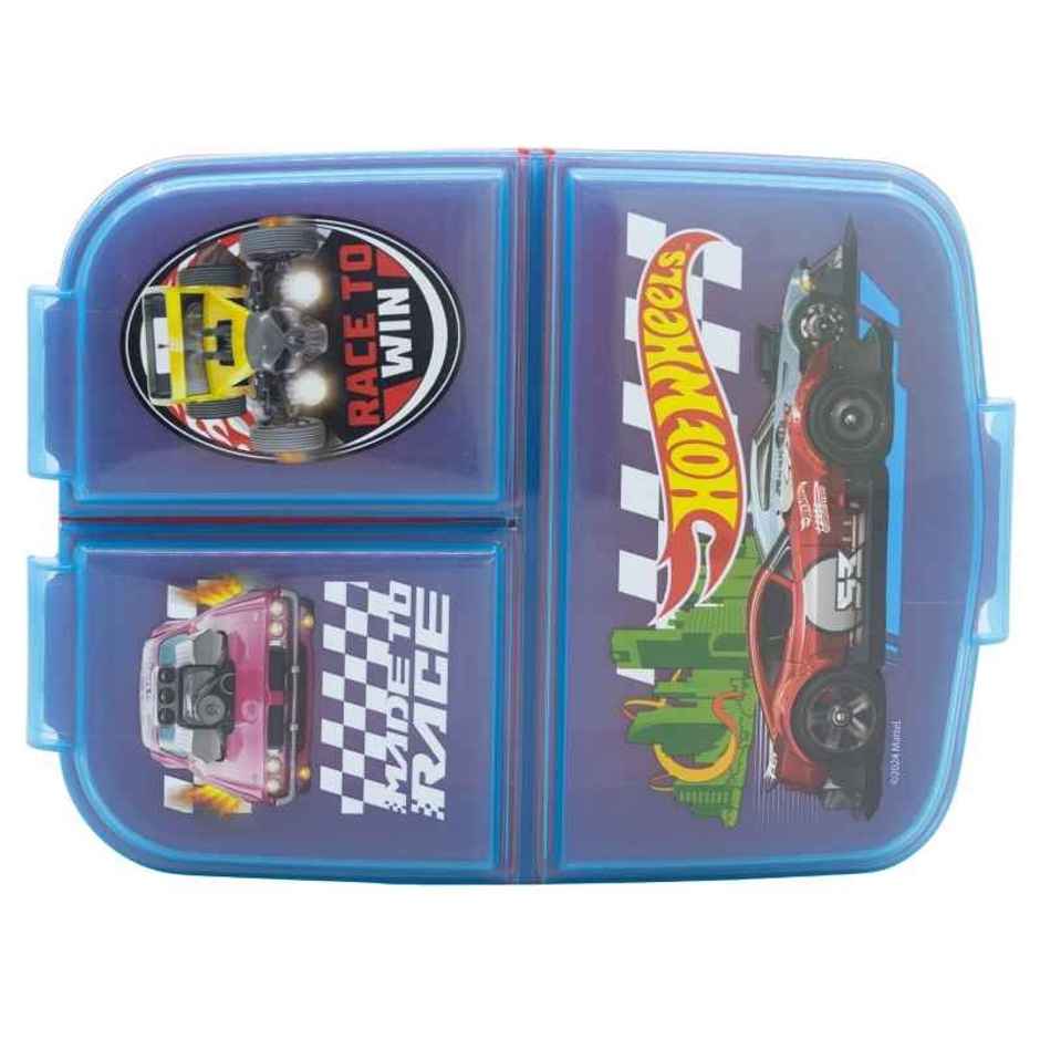 Striders Multi Compartment Rectangular Sandwich Box Hotwheels Blue Fire | XL