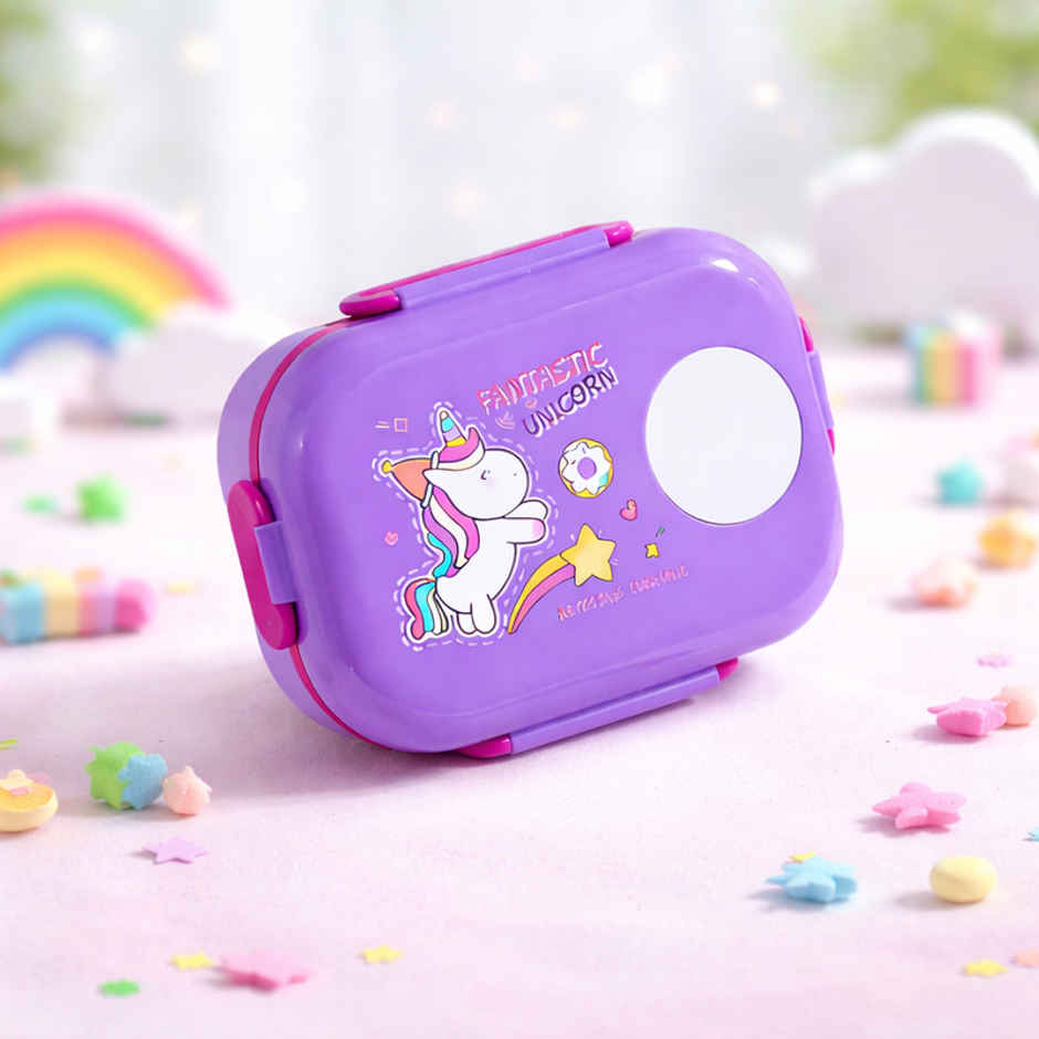 DesignLand Unicorn Bento Lunch Box with Cutlery | Purple
