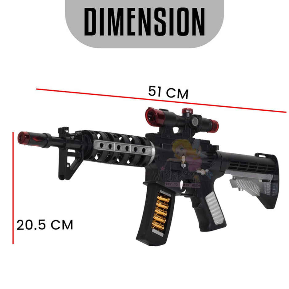 Fablue Plastic Musical Gun Toy For Kids - Gun With Flashing Led Lights Vibrating Gun Toy