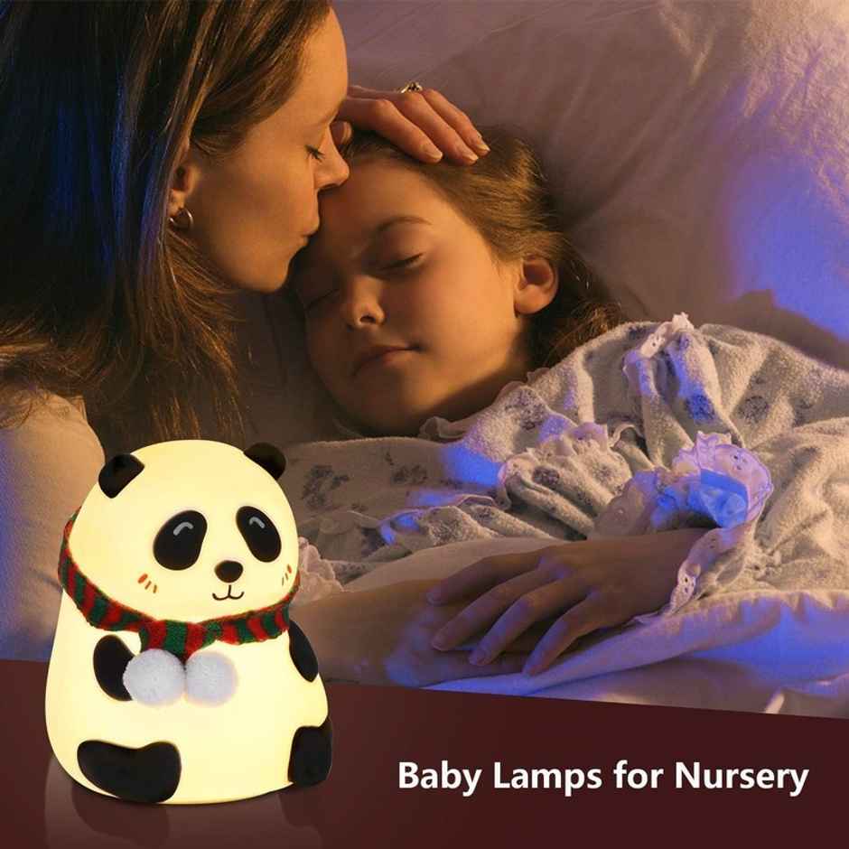 Fablue Night Lamp for Bedroom - Rechargable Color Changing Cute Panda Night Lamp for Kids