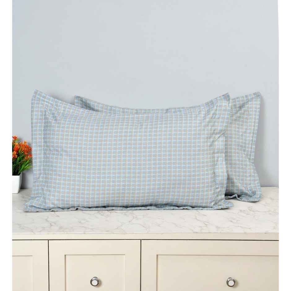 Florida Cotton King Size Bedsheet with 2 Pillow Covers for Double Bed, 240x270 Cm Check