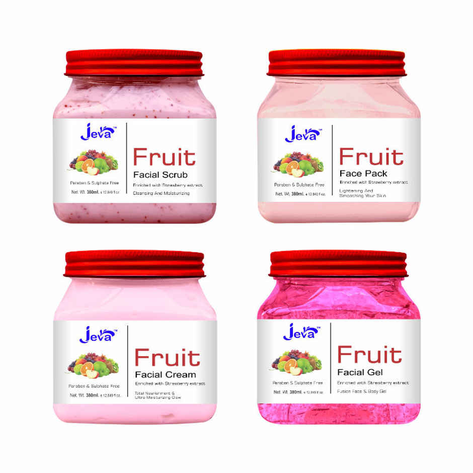 Jeva Fruit Eco Facial Kit for Total Nourishment & Ultra Moisturization for All Skin Types