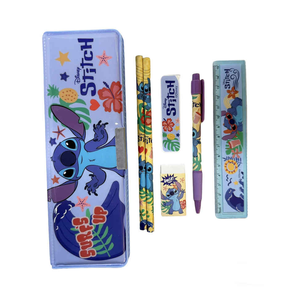 Striders Stitch Kids Stationery Kit | Pencil Box Set with Pen, Pencils, Ruler, Eraser & Sharpener