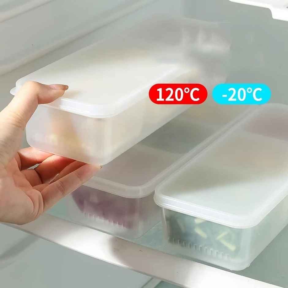 New Dawn 3 Grid Food Storage Containers vegetable storage box for fridge Durable Fridge Storage Box