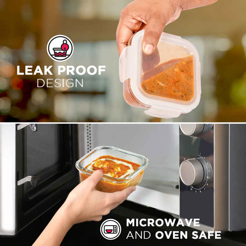 Allo Glass Lunch Box Set with Bag | 320 ml