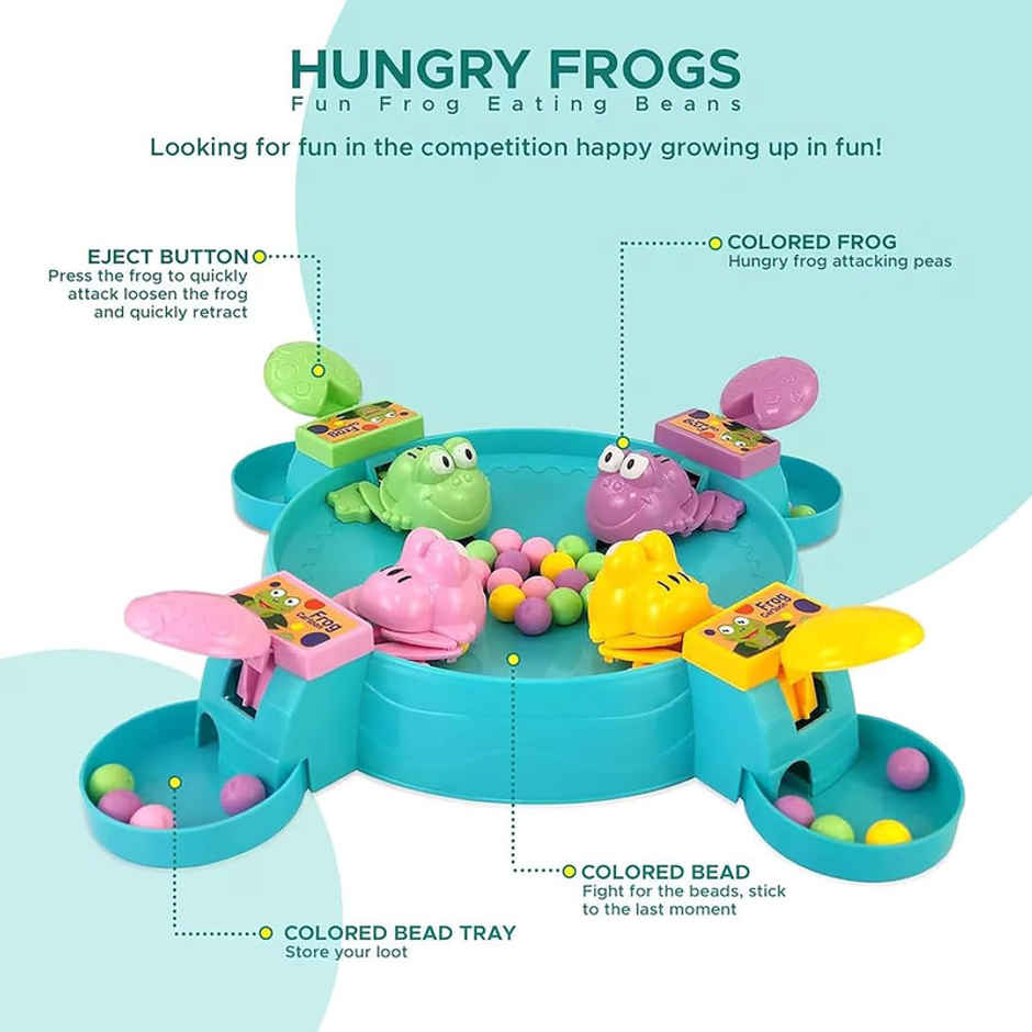 Fablue Hungry Frogs Tabletop Game Toy For Kids 4 Players | Interactive Indoor Fun Game