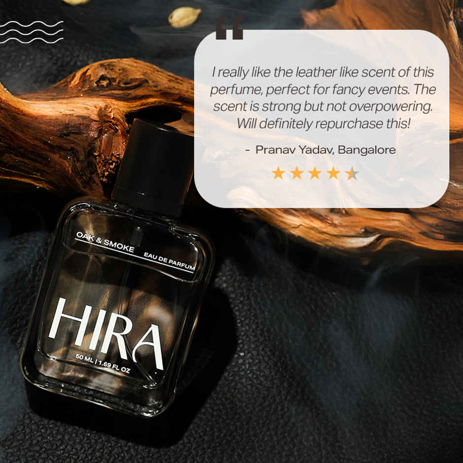 HIRA Oak & Smoke Eau De Perfume For Men | Leather & Cardamom Notes