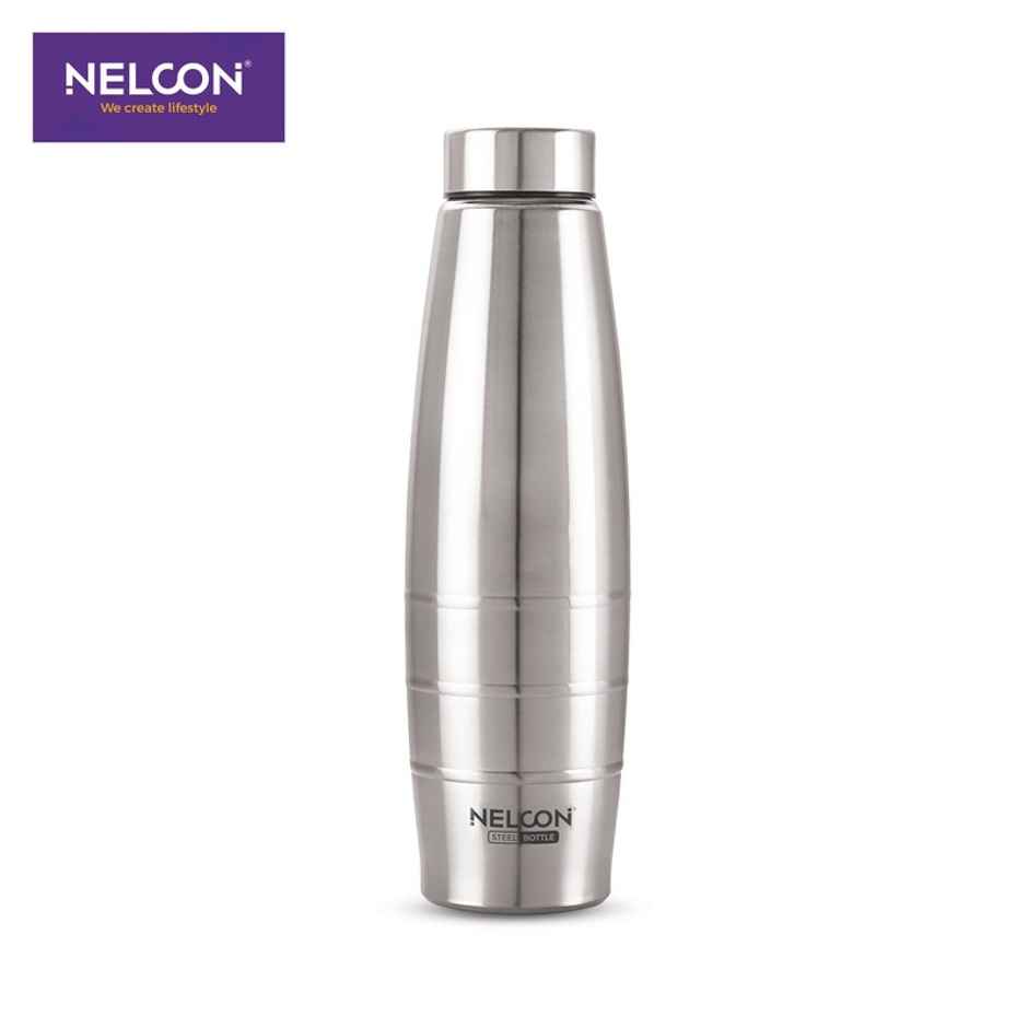 Nelcon Silver Eco Stainless Steel Water Bottle | 700 ml | Food Grade Steel | Silver