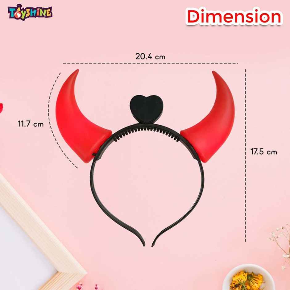 Toyshine Led Devil Horn Headband Light Up Devil Horns Hair Band Head Boppers For Halloween Costume