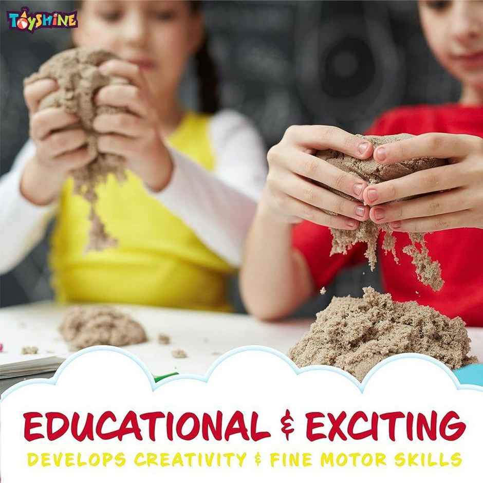 Toyshine 1 Kg Creative Sand For Kids With Free 8 Pcs Castle Molds 1 Bonus Mold - Natural Color