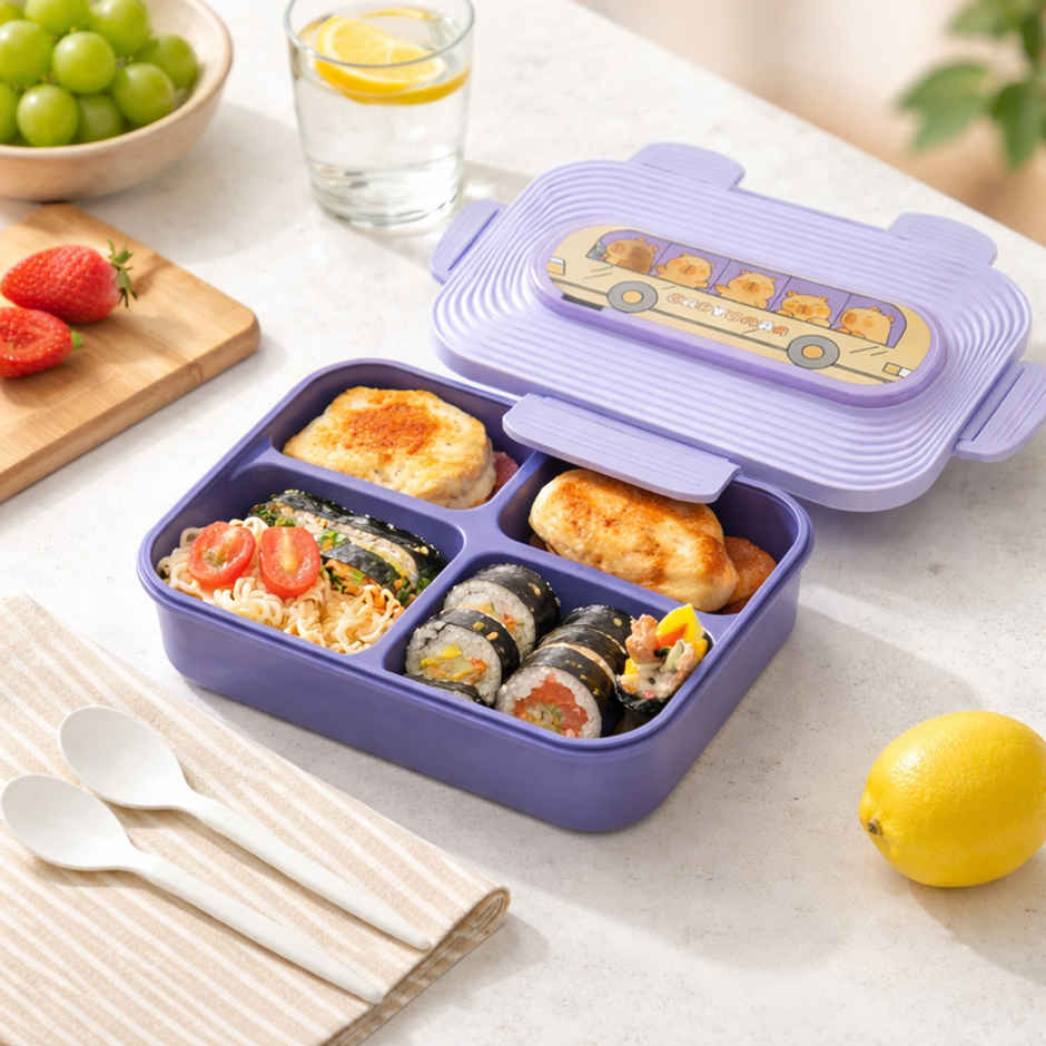 DesignLand Capybara Bus Tiffin Box for Kids | Blue