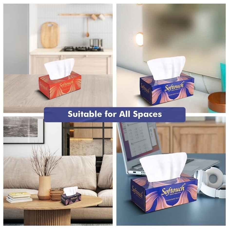 Softouch 2 Ply Car Tissue Box 200 Pulls 400 Sheets