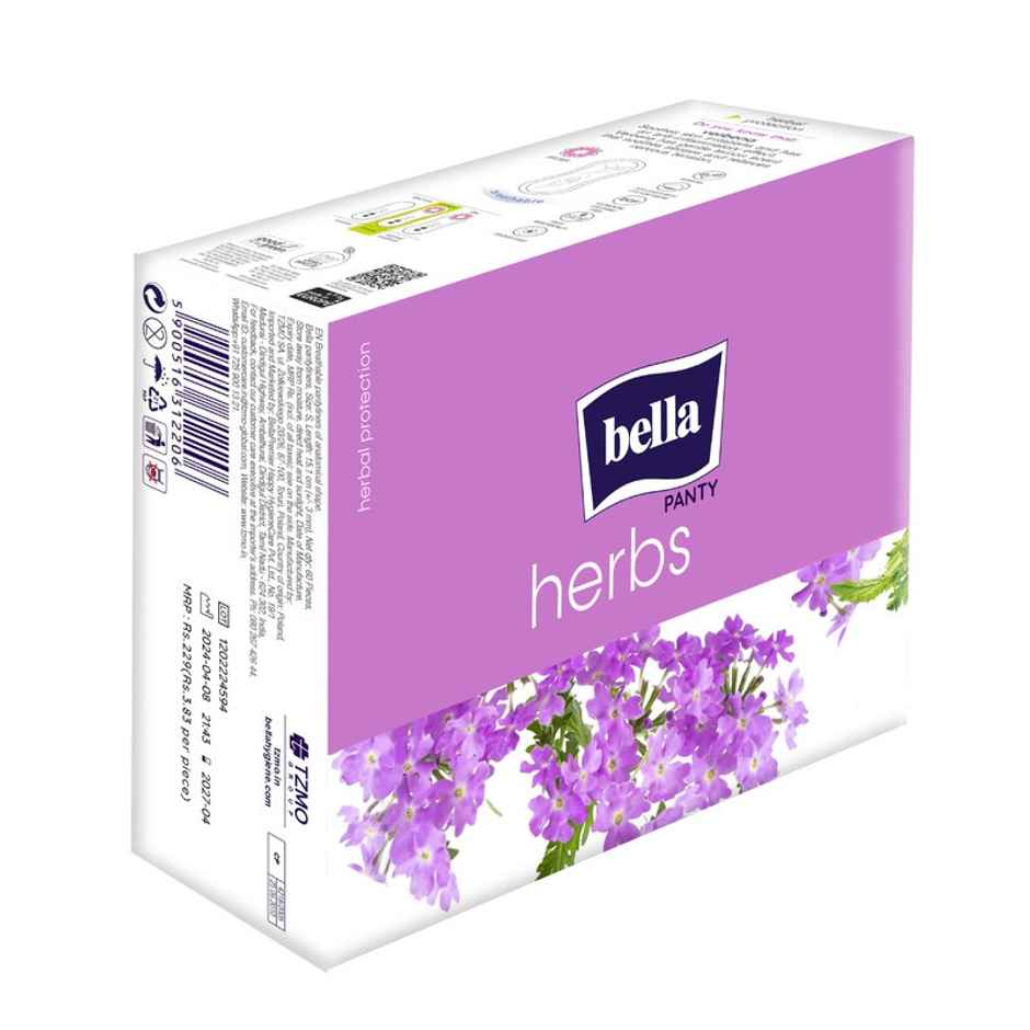 Bella Herbs Panty Liners | Anti Inflammatory | Locks Bad Odour