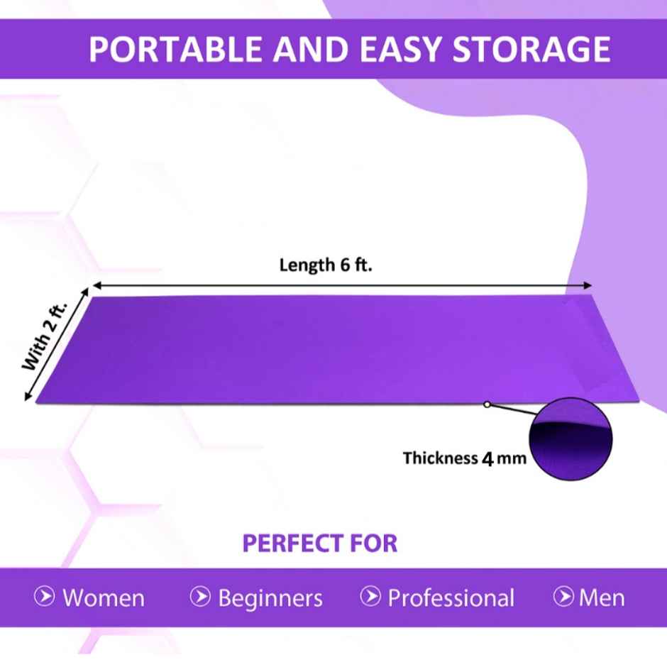 BAY6 Yogamat - 4 mm | With Strap | Purple