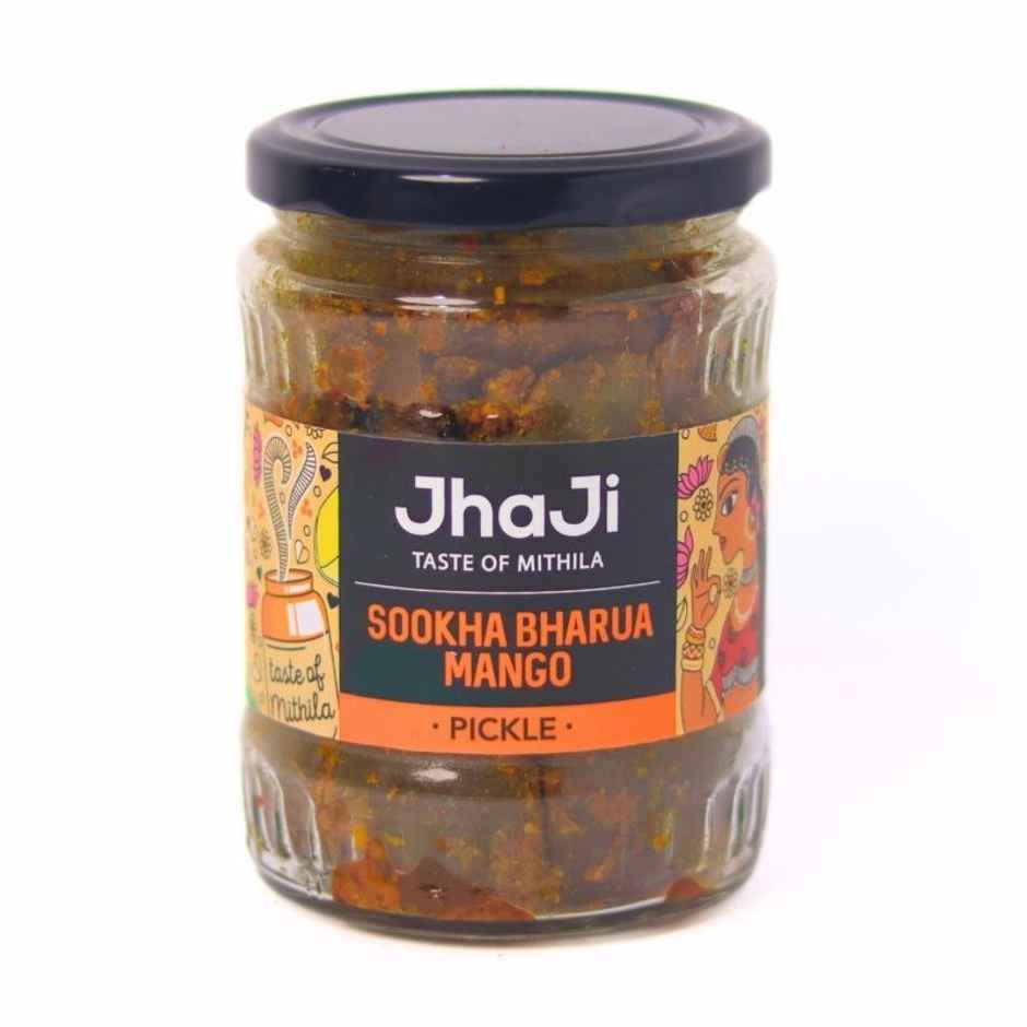 JhaJi Taste of Mithila Aam ka Sookha Bharua Achar Dry Stuffed Mango Pickle