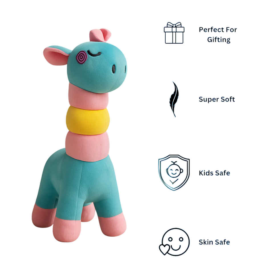 Fablue Adorable Giraffe Soft Toy For Kids - Lightweight And Multifiber Plush Toy