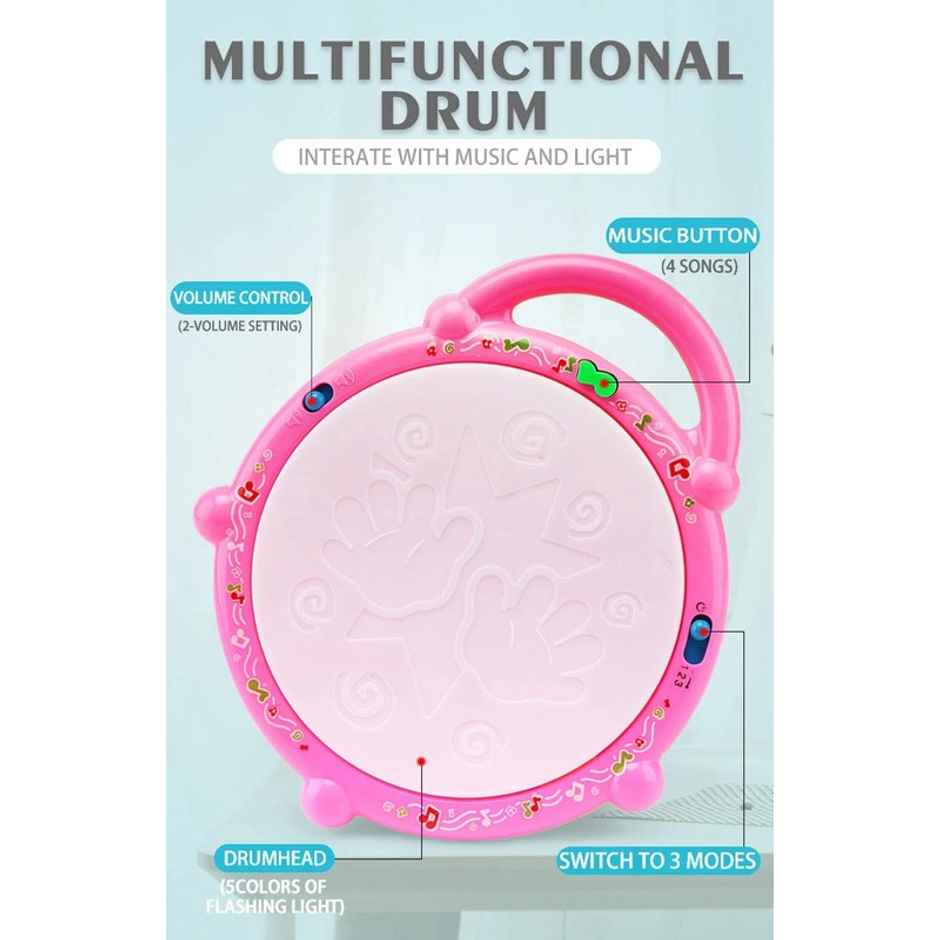 Fablue 3D Flash Drum Toy For Kids With Flash Light And Music Effects - Musical Instrument Toy