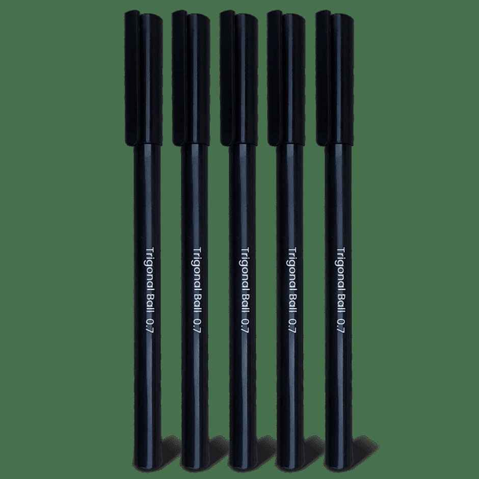 Physics Wallah Trigonal Ball Pen Pack of 5( Black Body Blue Ink)
