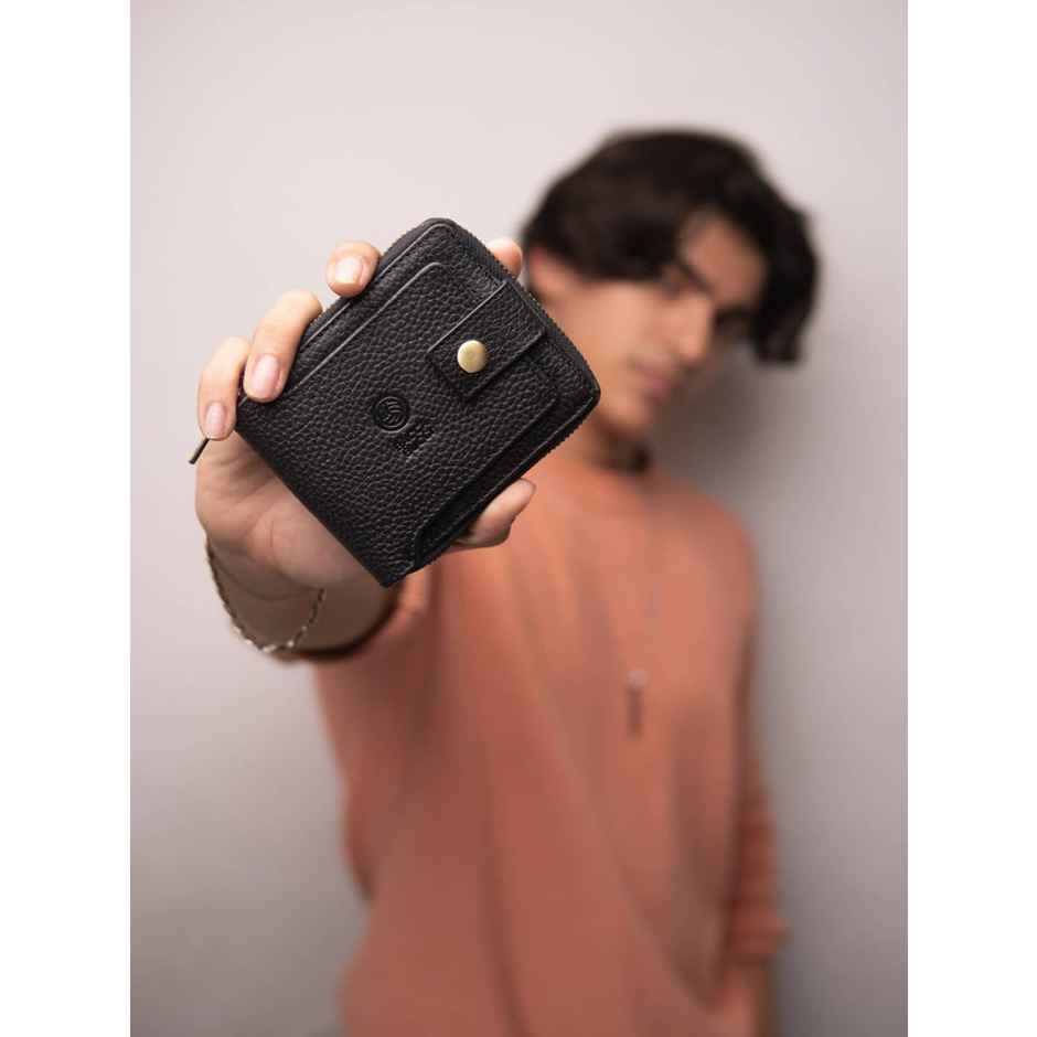 Bacca Bucci Men's Solid Genuine Leather Wallets | Black - Free Size