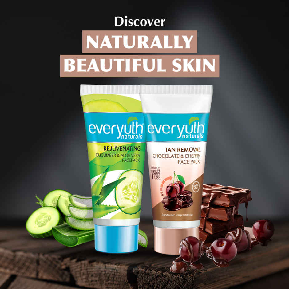 Everyuth Naturals Tan Removal Pack for Face & Body - Chocolate & Cherry Dtan