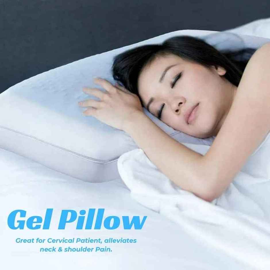 Florida Gel Super Soft Fluffy Sleeping Pillow With Gel Microfiber Filling & Rexine Bag 46x96 Cm