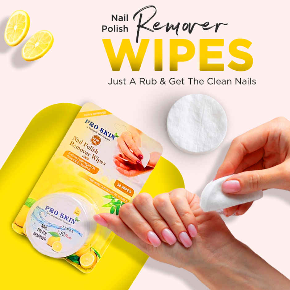Pro Skin Nail Polish Remover Wipes - Lemon, 30 wipes